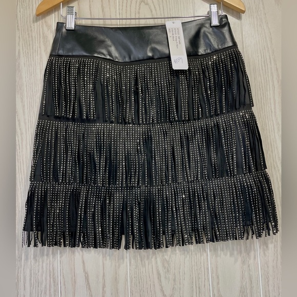 Berek Black Fringe It Skirt Size S NWT - Picture 4 of 4